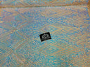 4 Way Stretch Fabric - Aqua - Triangle Geometric Sequins Design on Spandex Mesh Fashion Fabric