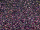 Iridescent - Magenta Rainbow - 4 Way Stretch Sequins Vines Pattern Fabric  - Sold By The Yard
