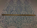 Iridescent - Baby Blue - 4 Way Stretch Sequins Design Pattern Fabric  - Sold By The Yard