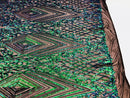 Iridescent - Blue/Green - 4 Way Stretch Sequins Pattern Fabric on Black Mesh - Sold By The Yard