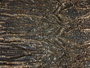 Geometric Line Sequins 4 Way Stretch Fabric - Gold on Black -  Quality Design Fabric By The Yard