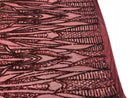 Geometric Line Sequins 4 Way Stretch Fabric - Burgundy - Quality Design Fabric By The Yard