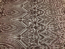 Geometric Patterns 4 Way Stretch Sequins Fabric Champagne Shiny Sequins Fashion Design By The Yard