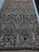 Geometric Patterns 4 Way Stretch Sequins Fabric Champagne Shiny Sequins Fashion Design By The Yard