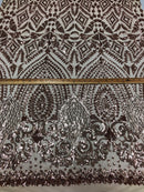 Geometric Patterns 4 Way Stretch Sequins Fabric Champagne Shiny Sequins Fashion Design By The Yard