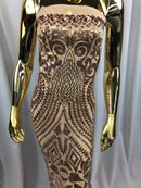Geometric Patterns 4 Way Stretch Sequins Fabric Champagne Shiny Sequins Fashion Design By The Yard