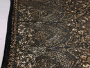 Geometric Patterns 4 Way Stretch Sequins Fabric Gold Shiny Sequins Fashion Design By The Yard