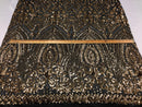 Geometric Patterns 4 Way Stretch Sequins Fabric Gold Shiny Sequins Fashion Design By The Yard