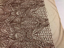 Geometric 4 Way Stretch Sequins Fabric - Rose Gold - Sequins Design Fabric Sold by The Yard