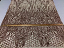Geometric 4 Way Stretch Sequins Fabric - Rose Gold - Sequins Design Fabric Sold by The Yard