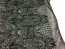 Geometric 4 Way Stretch Sequins Fabric - Hunter Green - Sequins Design Fabric Sold by The Yard