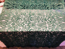 Hunter Green Beaded Fabric Embroidered On A Mesh Fancy Dresses Fabric Sold By The Yard