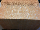 Blush Beaded Fabric Embroidered On A Mesh Fancy Dresses Fabric Sold By The Yard