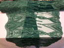 Hunter Green Beaded Fabric Embroidered Lace Pearls On A Mesh Bridal/Wedding Fabrics Sold By The Yard