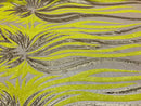 Two Tone - Yellow / Gold -  4 Way Stretch Sequins Fabric Embroidered On (Nude Mesh) Sold By Yard
