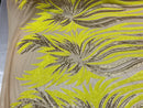 Two Tone - Yellow / Gold -  4 Way Stretch Sequins Fabric Embroidered On (Nude Mesh) Sold By Yard