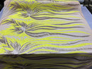 Two Tone - Yellow / Gold -  4 Way Stretch Sequins Fabric Embroidered On (Nude Mesh) Sold By Yard