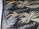 Two Tone - Black/Gold - 4 Way Stretch Sequins Fabric Embroidered On Mesh By Yard