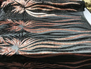 Two Tone - Black / Rose Gold -  4 Way Stretch Sequins Fabric Embroidered On Mesh Sold By Yard