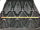 Sequins 4 Way Stretch Shiny Fabric with Triangle Net Pattern - Hunter Green - Sold by The Yard
