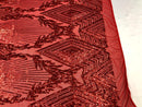 Sequins 4 Way Stretch Shiny Fabric with Triangle Net Pattern - Red - Fabric Sold by The Yard