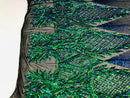 Sequins 4 Way Stretch Shiny Fabric with Triangle Net Pattern - Jade Blue Green - Sold by The Yard