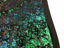 Velvet 4 Way Stretch Shiny Irreversible Sequins Fabric - Jade Blue Green with Matte Black Sequins