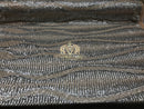 4 Way Stretch - Silver and Nude Mesh - Horizontal Line Design Sequins On Stretch Mesh By The Yard