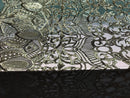 Hunter Green - 4 Way Stretch Embroidered Royalty Sequins Design Fabric By Yard
