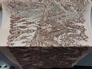 Big Damask Sequins Fabric - Rose Gold - 4 Way Stretch Damask Sequins Design Fabric By Yard
