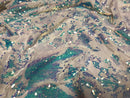 Velvet 4 Way Stretch - Iridescent Aqua - Shiny Reversible Sequins Fabric On White Velvet By Yard