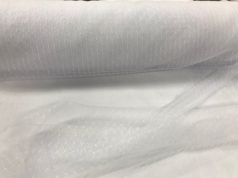 English Netting - White - Mesh Net Fabric For Bridal Veil & Wedding Decor - By The Yard 58"/60"