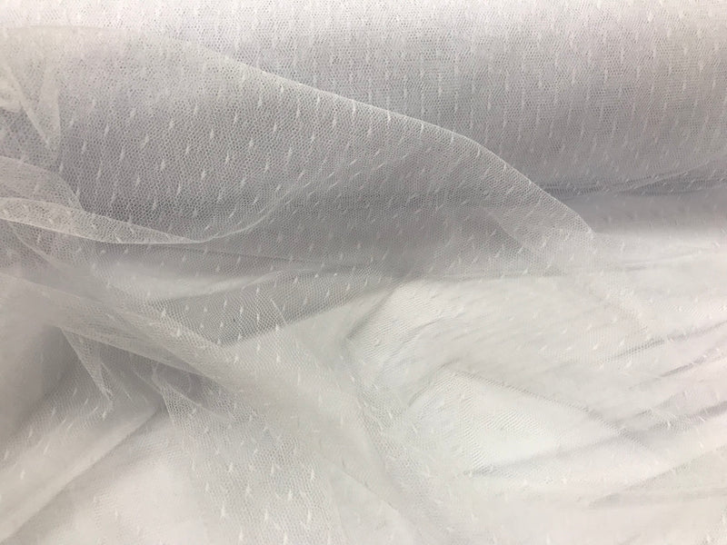 English Netting - White - Mesh Net Fabric For Bridal Veil & Wedding Decor - By The Yard 58"/60"