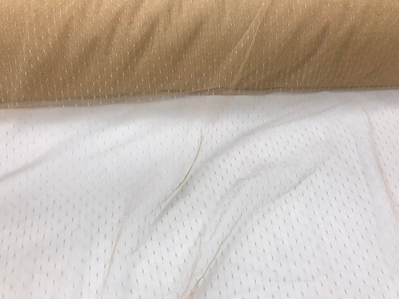 English Netting - Champagne - Mesh Net Fabric For Bridal Veil & Wedding Decor - By The Yard 58"/60"