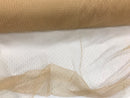 English Netting - Champagne - Mesh Net Fabric For Bridal Veil & Wedding Decor - By The Yard 58"/60"