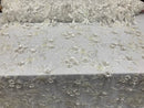3D Flower Fabric - Ivory - Fancy Embroidered Mesh Sequins Fabric with Beads Sold By The Yard