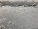 Lace Fabric - White - Flowers Embroidery Sequins Mesh Wedding Bridal Fabric Sold By The Yard