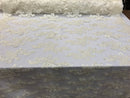 Lace Fabric - Ivory - Flowers Embroidery Sequins Mesh Wedding Bridal Fabric Sold By The Yard