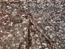 Leopard Sequins Fabric - Blush - Animal Print Shiny Sequins Design 2 Way Stretch Sold By The Yard