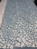 Leopard Sequins Fabric - Light Peach - Animal Print Shiny Sequins Design 2 Way Stretch 10 Yards