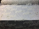 Beaded Fabric - Ivory - Embroidered Flower Lace Fabric with Beads On A Mesh Sold By The Yard