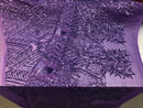 4 Way Stretch Lilac Geometric Design Sequins On Mesh Beautiful Fashion Fabrics Sold By Yard