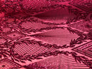 4 Way Stretch - Fuchsia Geometric Design Sequins On Mesh Beautiful Fashion Fabrics Sold By Yard