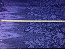 4 Way Stretch - Lilac - Damask Net Design Sequins On Mesh Elegant Fashion Fabrics Sold By Yard