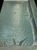 Mini Glitz Sequins - Hologram Silver - Stretch Shiny Sequins Mesh Fabric Sold By The Yard