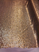 Mini Glitz Sequins - Light Gold -  Stretch Shiny Sequins Mesh Fabric Sold By The Yard