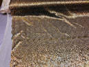 Mini Glitz Sequins - Light Gold -  Stretch Shiny Sequins Mesh Fabric Sold By The Yard