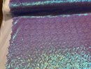 Mini Glitz Sequins - Iridescent Lilac - Stretch Shiny Sequins Mesh Fabric Sold By The Yard