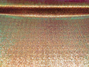 Mini Glitz Sequins - Iridescent Orange -  Stretch Shiny Sequins Mesh Fabric Sold By The Yard
