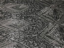 Silver Geometric Sequins Fabric with 4 Way Stretch -  Elegant Lace Fabrics Sold By The Yard